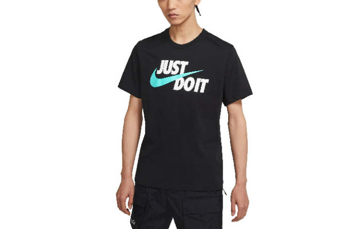 Nike Nike T Shirts Men's Black Crew Neck Moderate Straight Fit