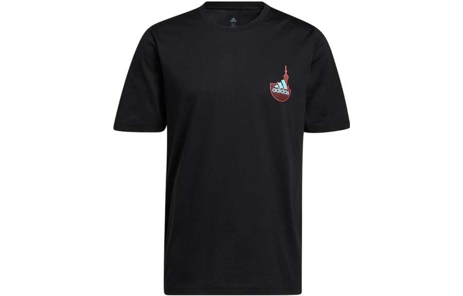 Adidas Adidas T Shirts Men's Black Crew Neck Moderate Straight Fit