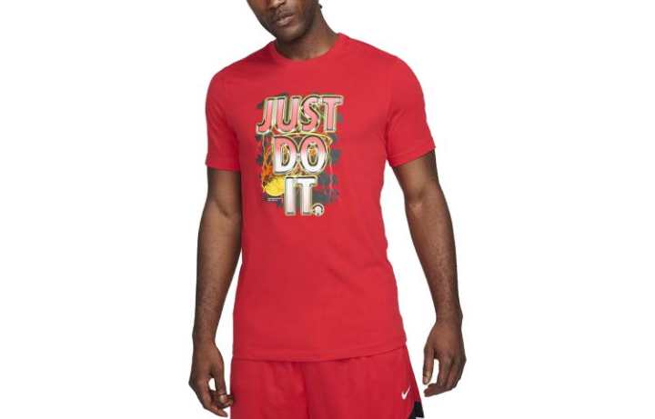 Nike Nike T Shirts Men's University Red Crew Neck Moderate Straight Fit