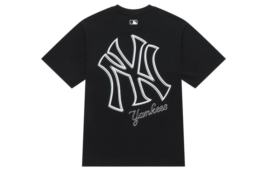 MLB Basic Logo Fashion Sports Collection T Shirt Unisex Black