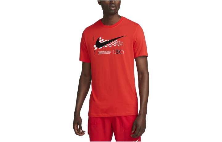 Nike Nike T Shirts Men's Chile Red Crew Neck Moderate Straight Fit