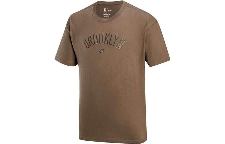 Nike Nike T Shirts Men's Dark Brown Crew Neck Moderate Straight Fit