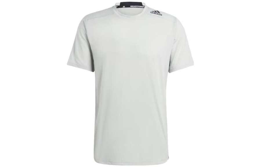 Adidas Adidas T Shirts Men's Gray Crew Neck Moderate Straight Fit