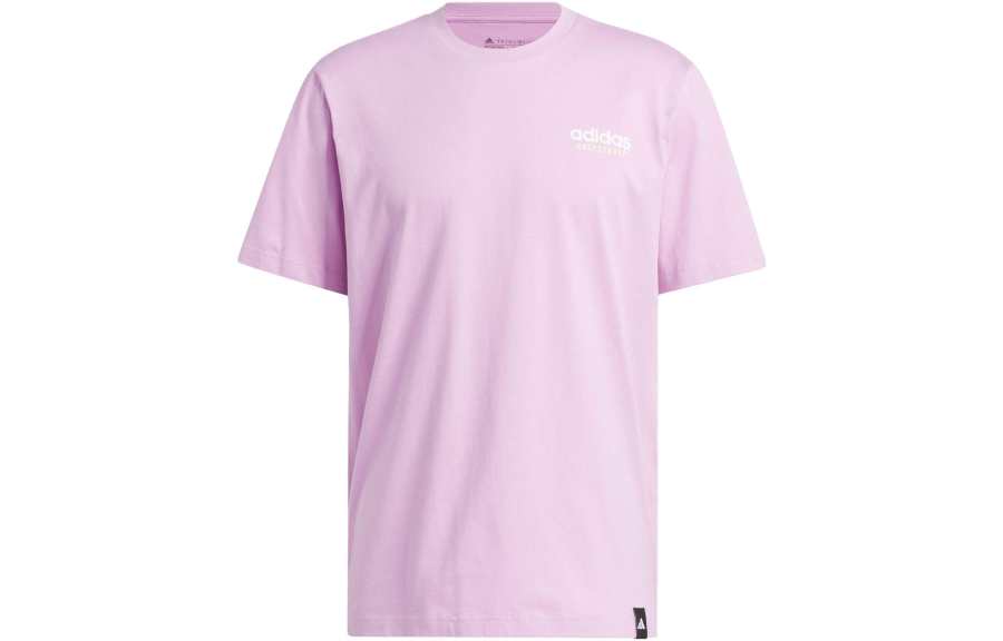 Adidas Adidas T Shirts Men's Pink Crew Neck Moderate Straight Fit
