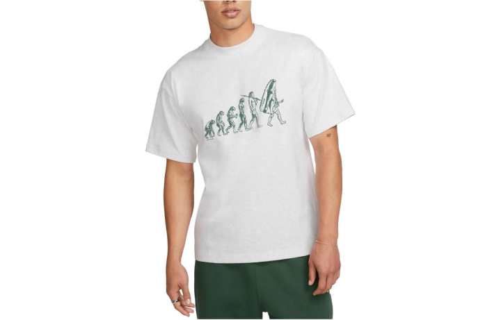 Nike Nike T Shirts Men's Light Gray Crew Neck Moderate Straight Fit