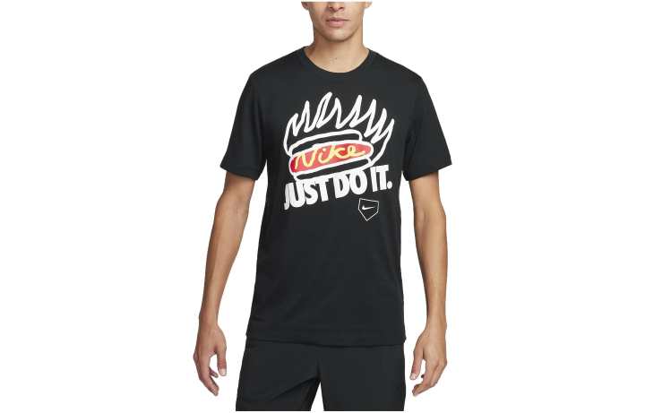 Nike Nike T Shirts Men's Black Crew Neck Moderate Straight Fit