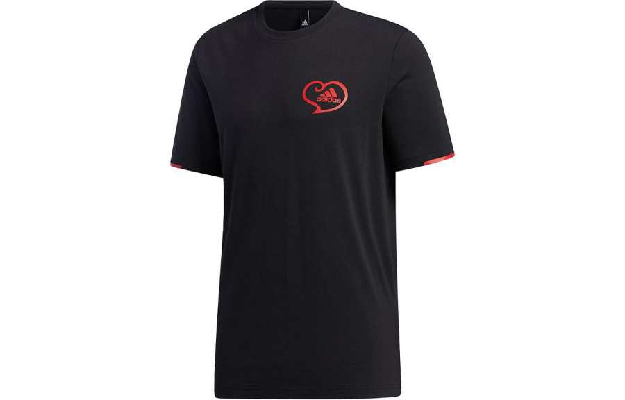 Adidas Adidas T Shirts Men's Black Crew Neck Moderate Straight Fit
