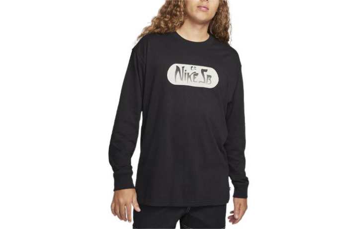 Nike Nike T Shirts Men's Black Crew Neck Moderate Straight Fit