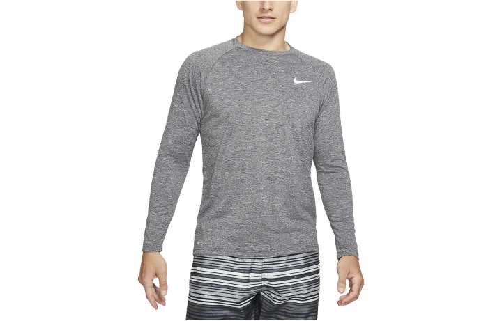 Nike Nike T Shirts Men's Gray Crew Neck Moderate Straight Fit