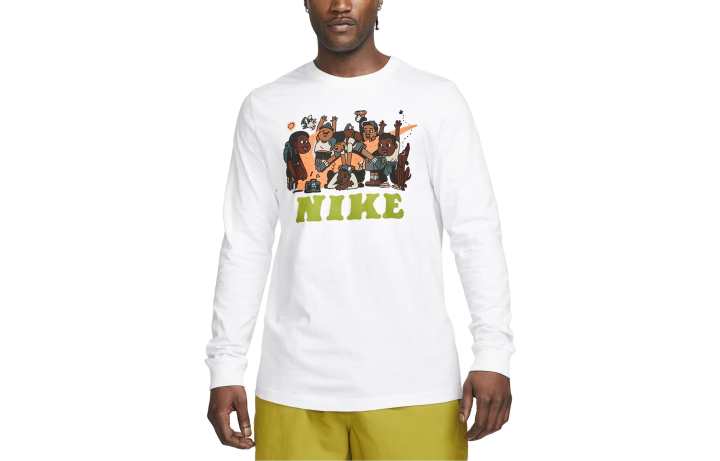 Nike Nike T Shirts Men's White Crew Neck Moderate Straight Fit