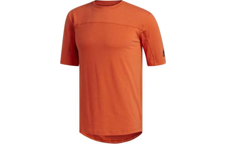 Adidas Adidas T Shirts Men's Amber Red Crew Neck Moderate Straight Fit