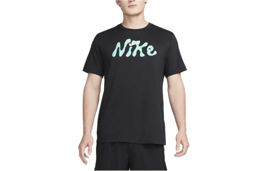 Nike Nike T Shirts Men's Black Crew Neck Moderate Straight Fit