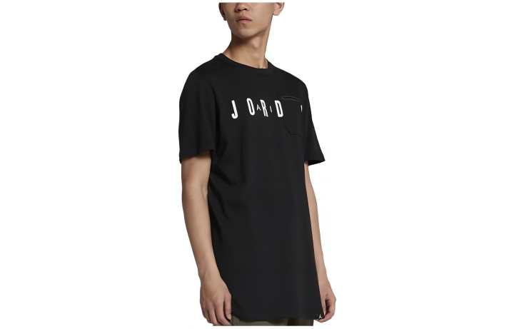 Jordan Jordan T Shirts Men's Black Crew Neck Moderate Straight Fit