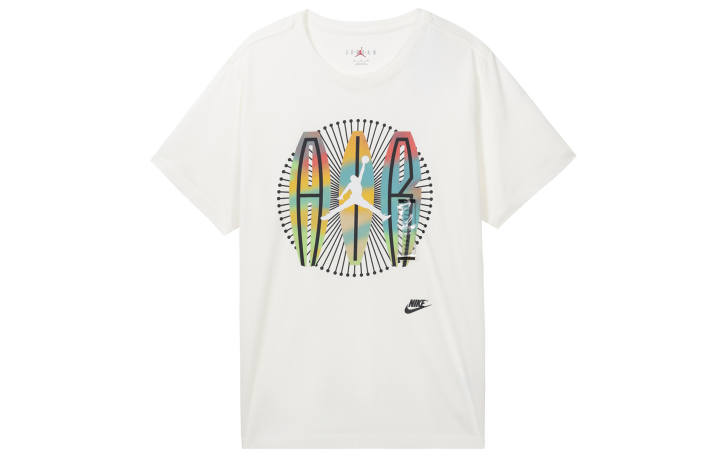 Jordan Jordan Flight MVP T Shirts Men's Beige Crew Neck Moderate Straight Fit