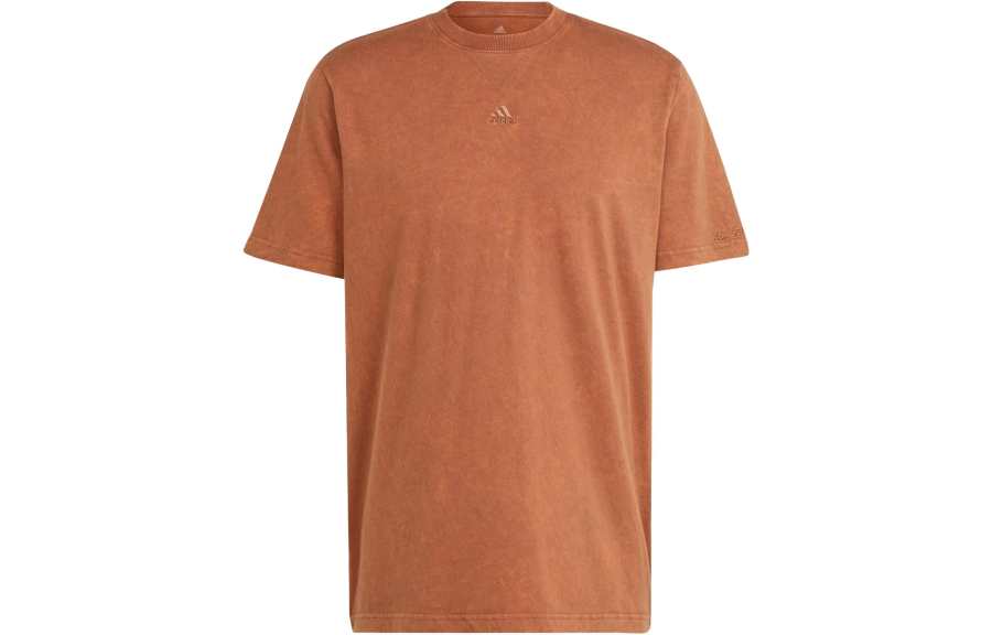 Adidas Adidas T Shirts Men's Brown Crew Neck Moderate Straight Fit