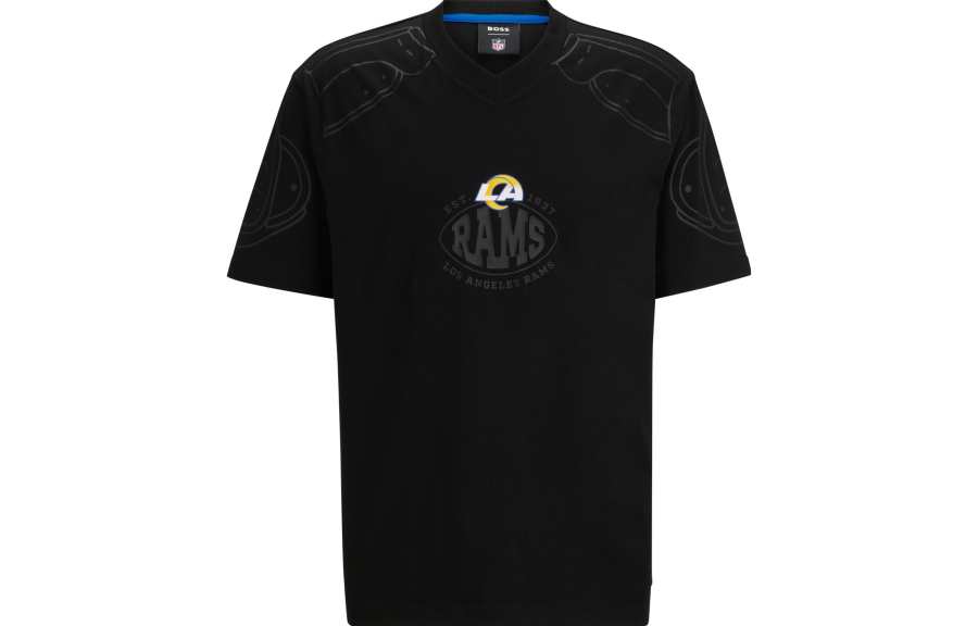HUGO BOSS T Shirts Men's Black Crew Neck Moderate Straight Fit