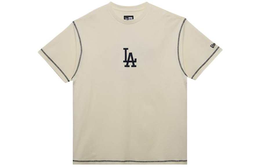 New Era T Shirt Couple, Trendy And Versatile Unisex Ivory White