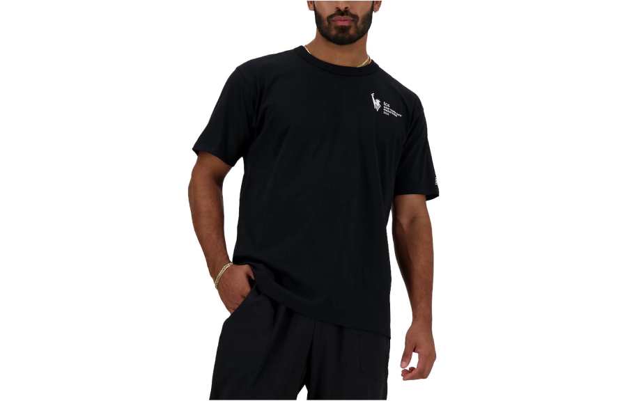 New Balance New Balance T Shirts Men's Black Crew Neck Moderate Straight Fit