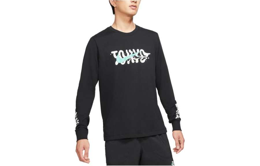 Nike Nike Dri Fit T Shirts Men's Black Crew Neck Moderate Straight Fit