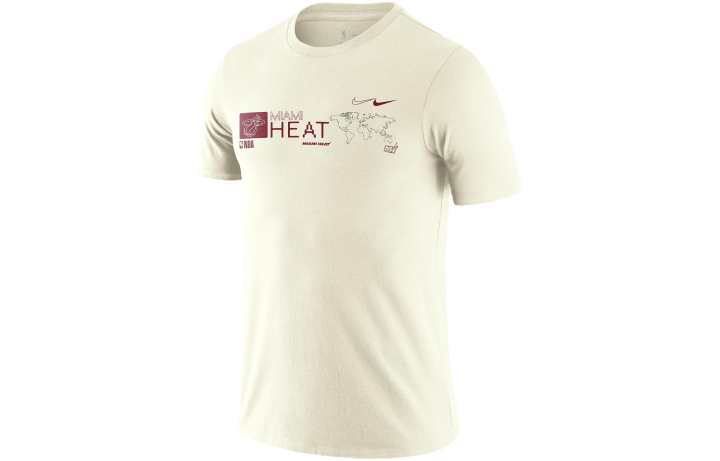 Nike Nike Miami Heat Essential T Shirt Miami Heat Team Men's Ecru
