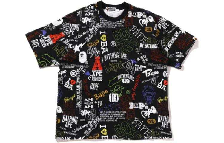 A BATHING APE A BATHING APE Hand Draw Pattern Relaxed Fit Tee T Shirt Men's