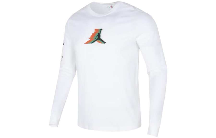 Jordan Jordan T Shirts Men's White Crew Neck Moderate Straight Fit