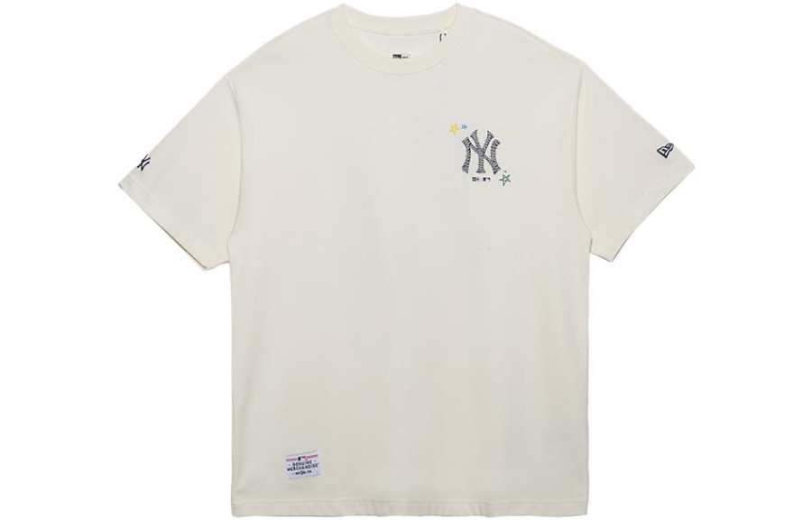 New Era T Shirt Couple, Trendy And Versatile Unisex Ivory White