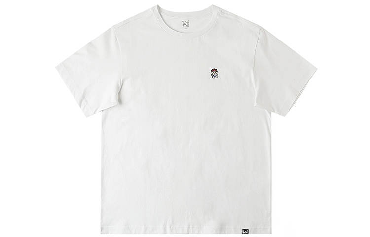 Lee T Shirts Unisex White Crew Neck Moderate Straight Fit