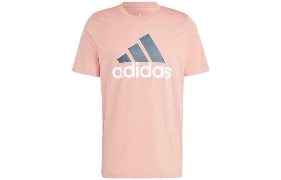 Adidas Adidas T Shirts Men's Pink Crew Neck Moderate Straight Fit