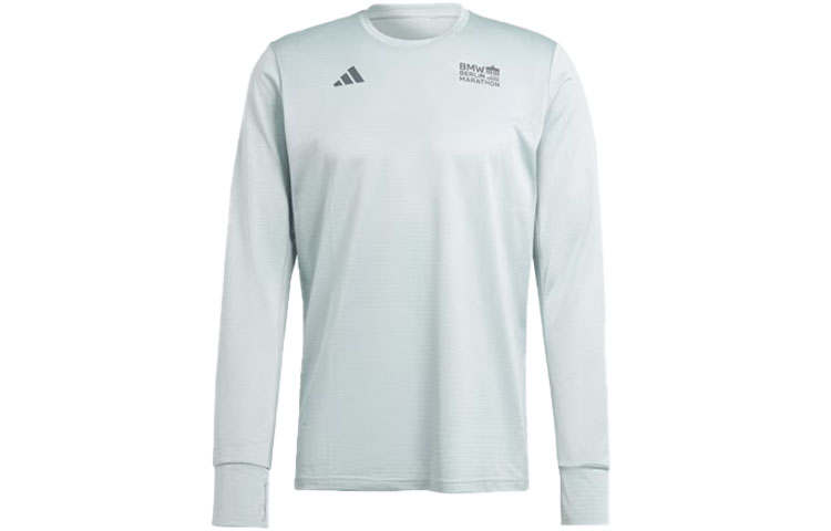 Adidas Adidas Marathon 20 T Shirts Men's Light Blue Gray Crew Neck Moderate Straight Fit