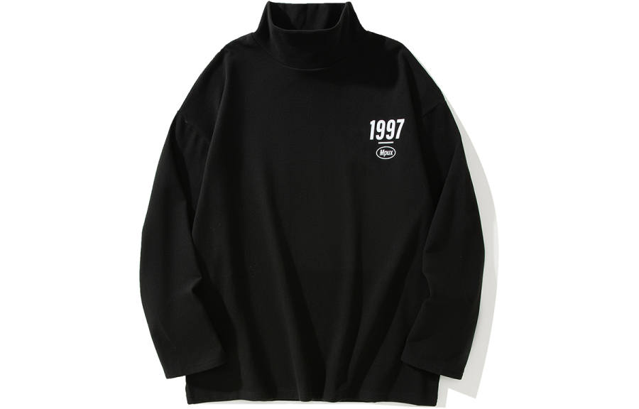 MPUX T Shirts Unisex Half Turtleneck Moderate Straight Fit