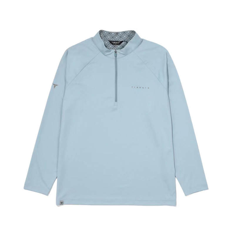 TREKSTA T Shirts Men's Sky Blue Half Turtleneck Moderate Straight Fit