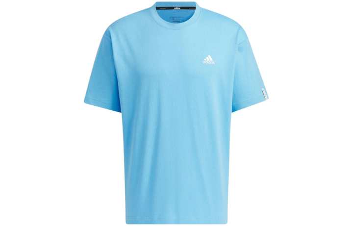 Adidas Adidas T Shirts Men's Blue Crew Neck Moderate Straight Fit
