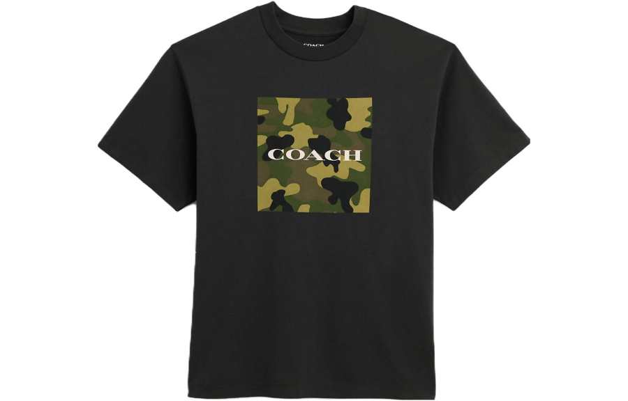 COACH T Shirts Men's Black Crew Neck Moderate Straight Fit