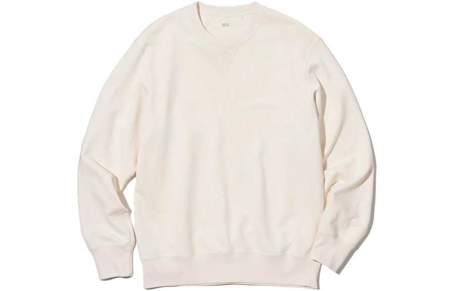 UNIQLO T Shirts Unisex Ivory Crew Neck Moderate Straight Fit