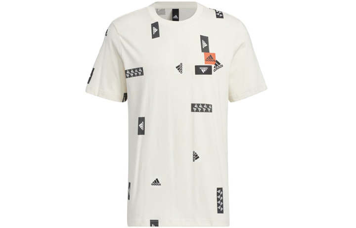 Adidas Adidas T Shirts Men's White Crew Neck Moderate Straight Fit