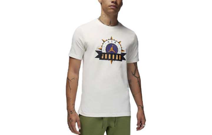 Jordan Jordan Flight MVP T Shirts Men's White Crew Neck Moderate Straight Fit