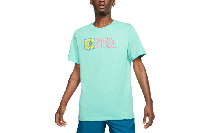 Nike Nike Sportswear T Shirts Men's Tropical Green Crew Neck Moderate