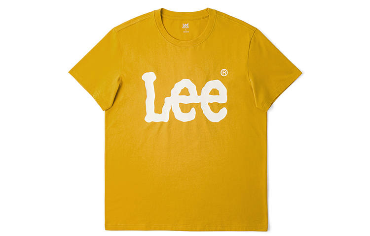 Lee T Shirts Men's Yellow Crew Neck Moderate Straight Fit