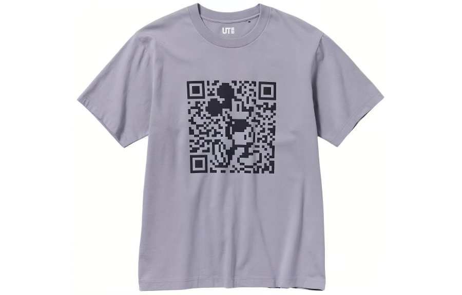 UNIQLO X Disney T Shirts Unisex Gray Crew Neck Moderate Straight Fit