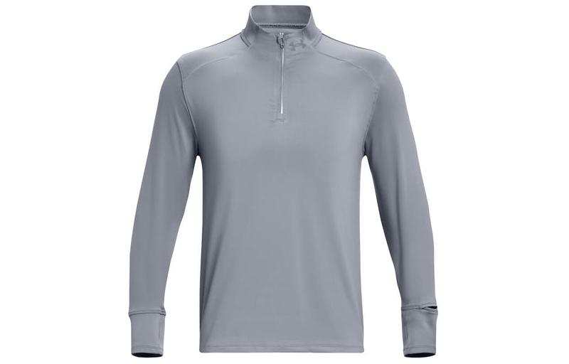 Under Armour T Shirts Men's Gray Stand Collar Moderate Straight Fit