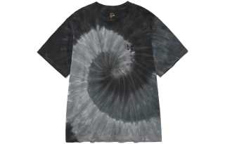 Needles T Shirts Men's Black Crew Neck Moderate Straight Fit