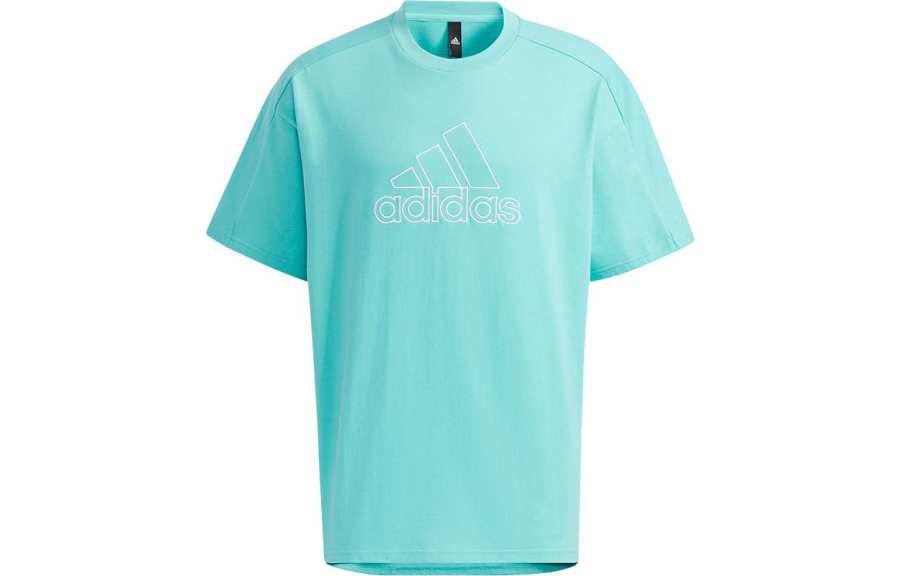 Adidas Adidas T Shirts Men's Blue Crew Neck Moderate Straight Fit