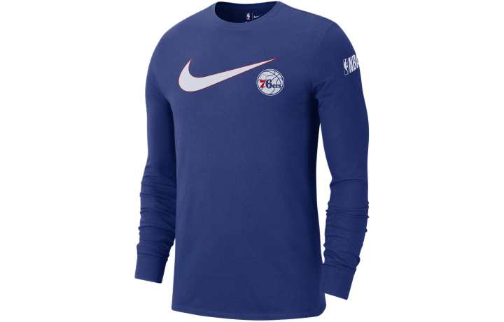 Nike Nike Philadelphia 76ers Swoosh Essential Men's Nike Nba Long Sleeve T Shirt
