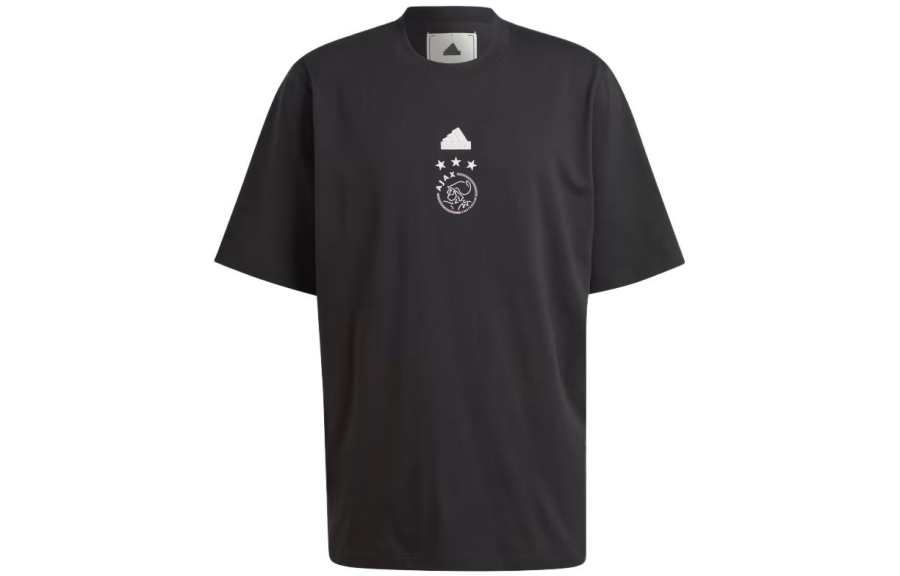 Adidas Adidas Ajax Amsterdam T Shirts Men's Black Crew Neck Moderate Straight Fit