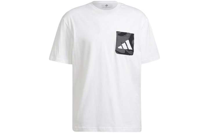 Adidas Adidas T Shirts Men's White Crew Neck Moderate Straight Fit