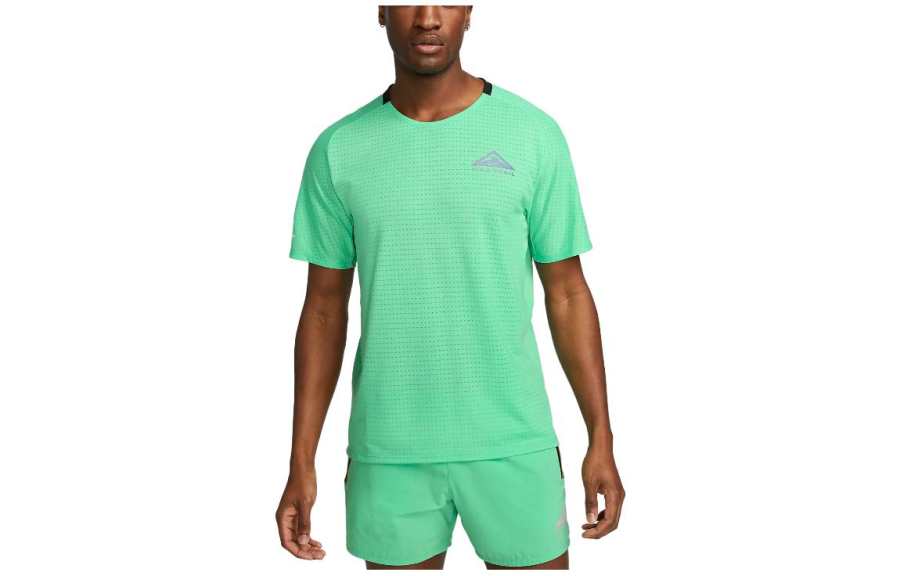Nike Nike T Shirts Men's Neon Green Crew Neck Moderate Straight Fit