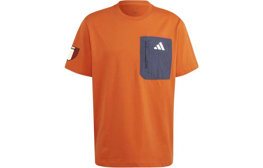 Adidas Adidas T Shirts Men's Orange Crew Neck Moderate Straight Fit