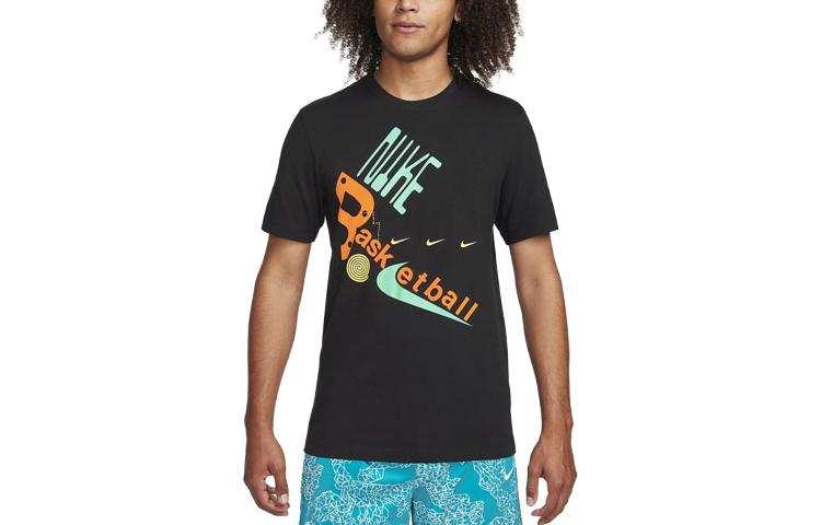Nike Nike T Shirts Men's Black Crew Neck Moderate Straight Fit