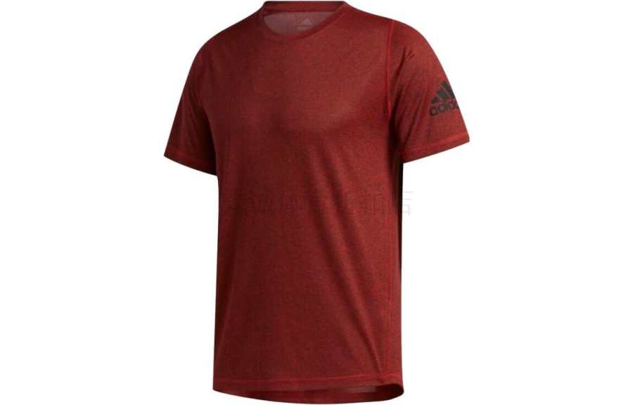 Adidas Adidas T Shirts Men's Burgundy Crew Neck Moderate Straight Fit